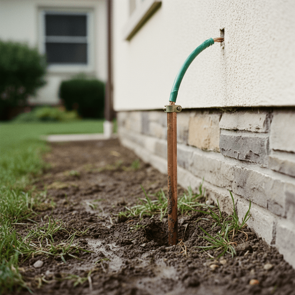Erdung Installation am Haus