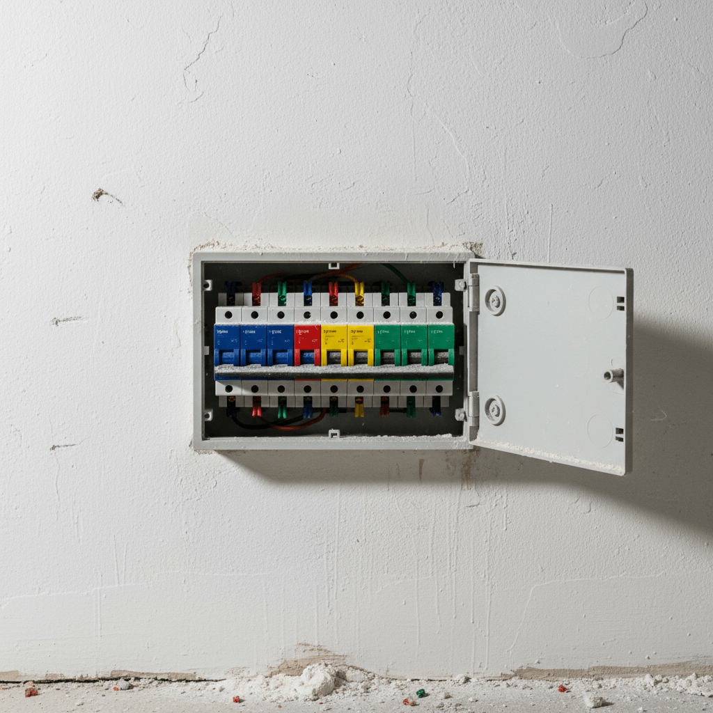 Moderner Sicherungskasten Installation