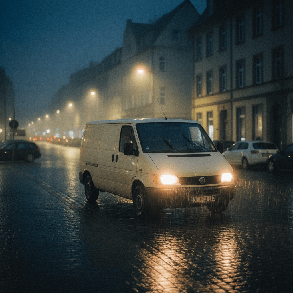 Elektriker Notdienst Fahrzeug im Einsatz auf deutscher Straße